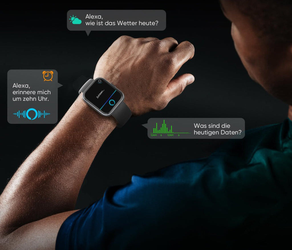 Fitpolo ID208Plus Smartwatch, 1.8 Black