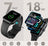 Smartwatch with black band displaying time and health metrics on a gray background