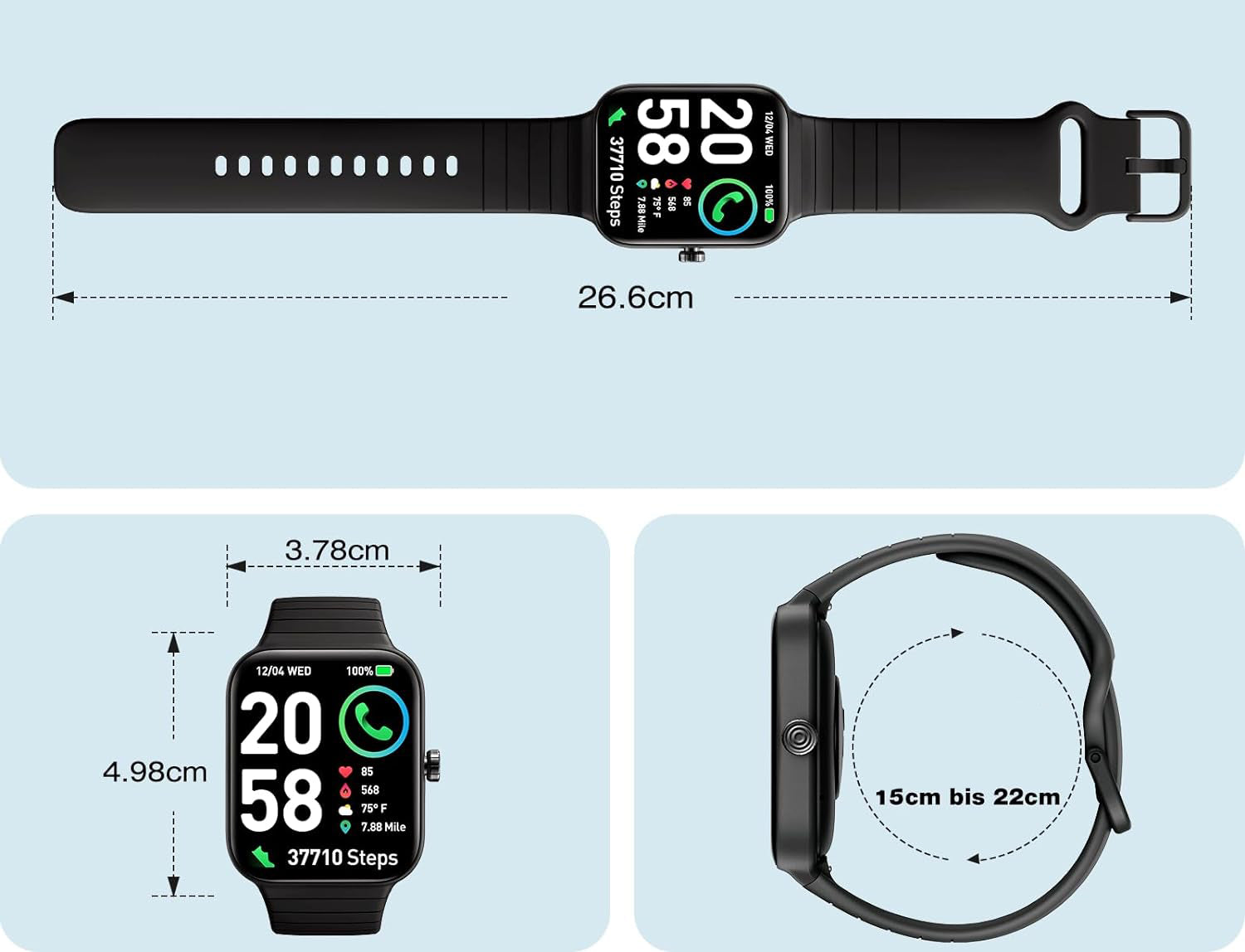 Smartwatch IDW15, without original cable