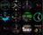 Various digital watch faces displayed on a dark background