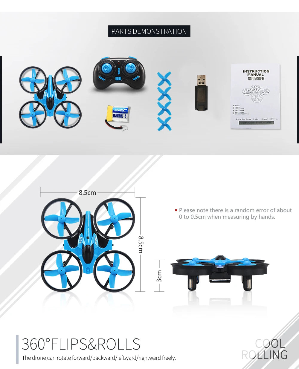 compact and beginner-friendly mini Drone with 3D flip.