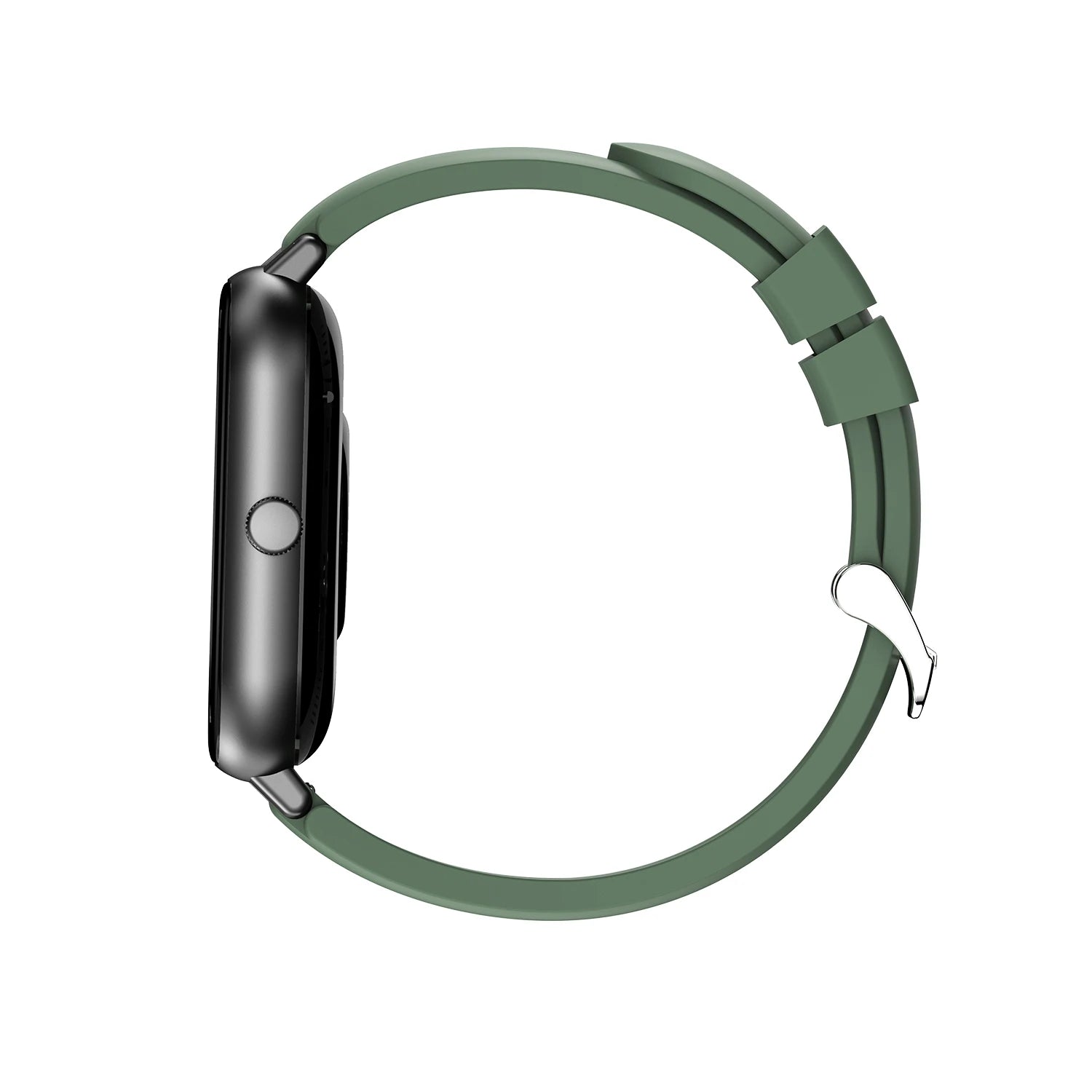 Smartwatch with a green band on a white background