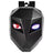 Black backpack with glowing eyes on a white background